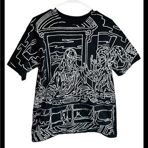 Black Made In Mexico “The Last Supper” Graphic Tshirt Size Large